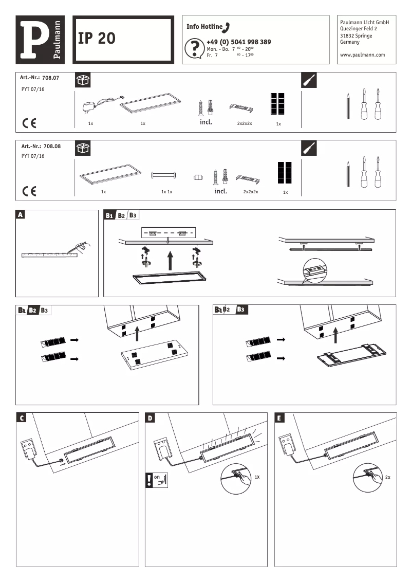 Page 1 de la notice Manuel utilisateur Paulmann 708.07
