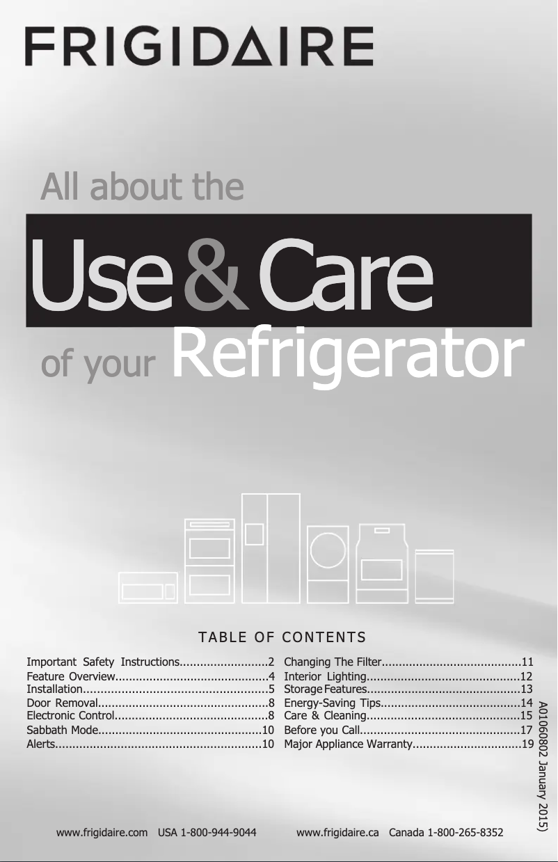 Image de la première page du manuel de l'appareil FPRU19F8R