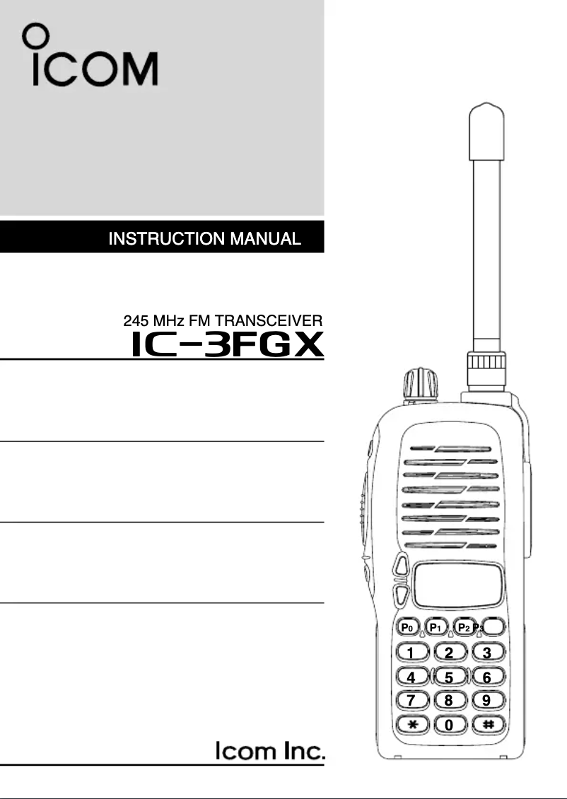 Page n°1 - Manuel utilisateur ICOM IC-3FGX