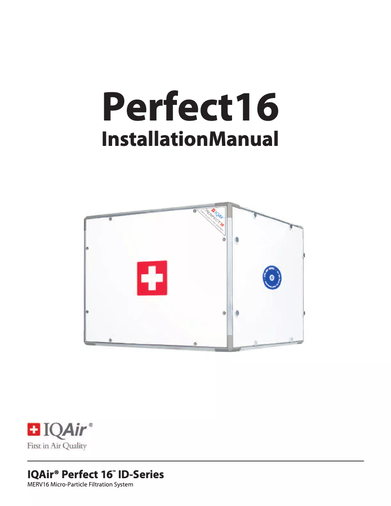 Page 1 de la notice Manuel utilisateur IQAir PerfectPro