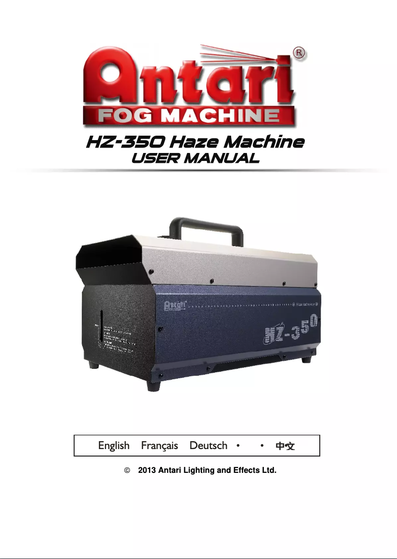 Page 1 de la notice Manuel utilisateur Antari HZ-350