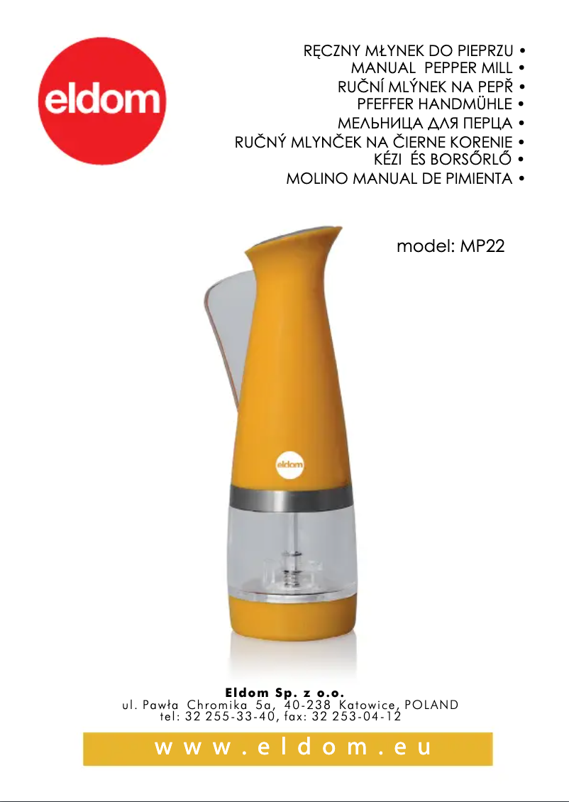 Page 1 de la notice Manuel utilisateur Eldom MP22