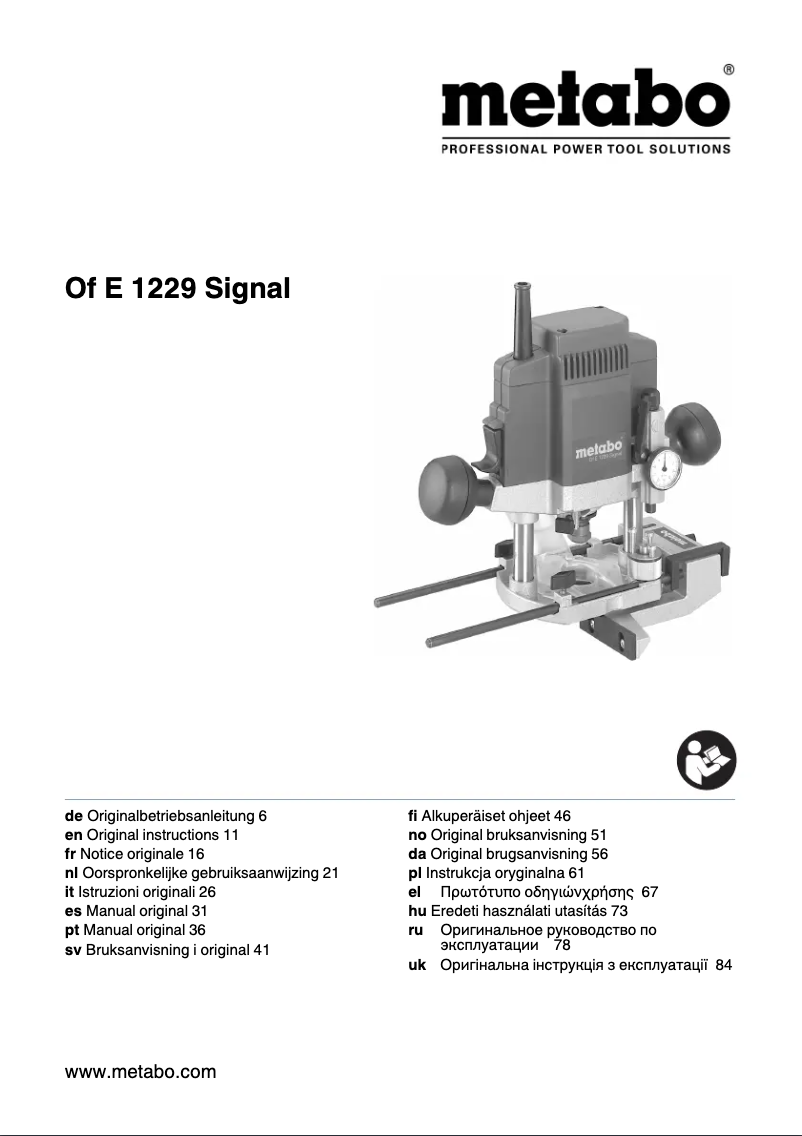 Página 1 del manual Manual de usuario Metabo OFE 1229 SIGNAL