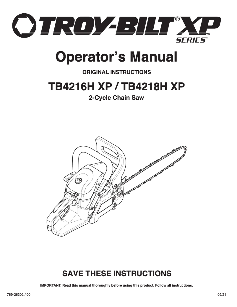 Imagen de la primera página del manual del dispositivo TB4216H XP