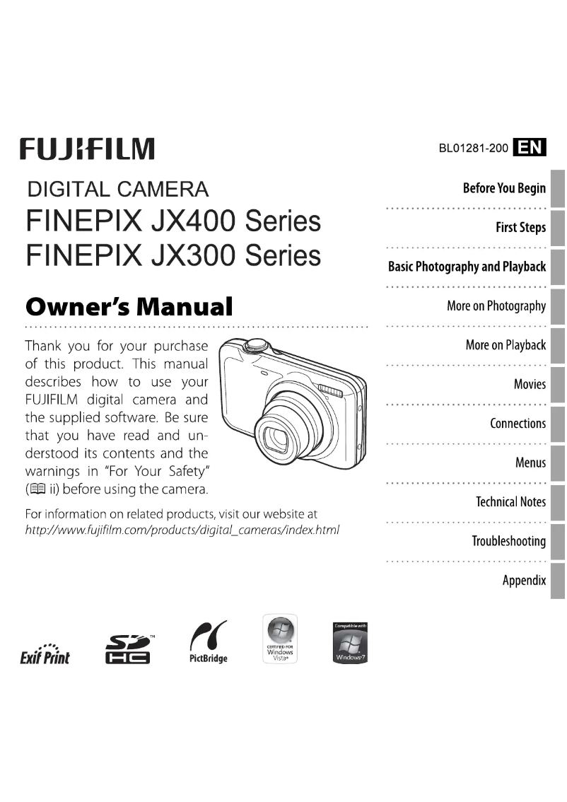Page n°1 - Manuel utilisateur Fujifilm FinePix JX400