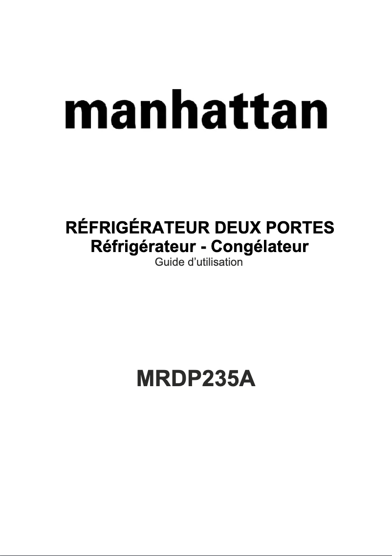 Page 1 de la notice Manuel utilisateur Manhattan MRDP235A