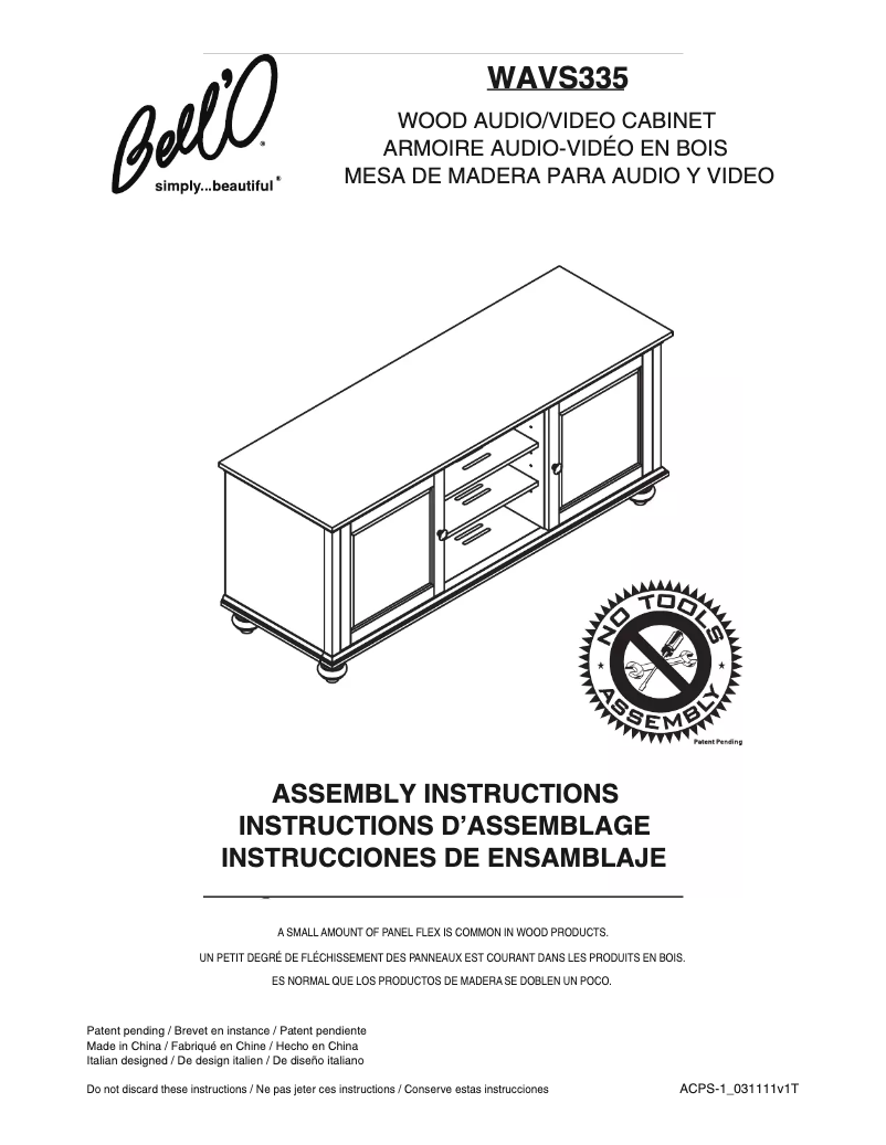 Image de la première page du manuel de l'appareil WAVS-335