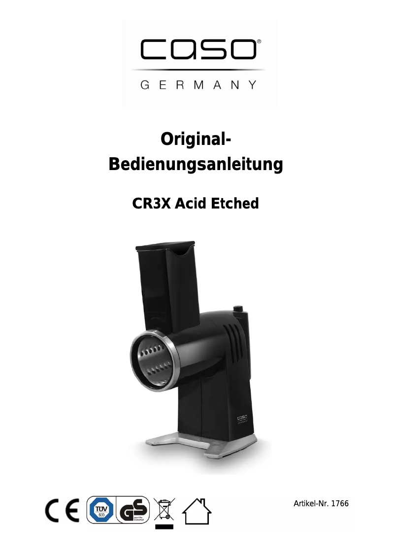 Page 1 de la notice Manuel utilisateur Caso CR3X