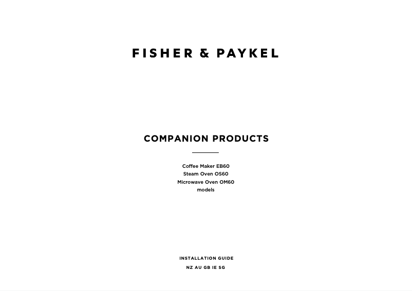 Página 1 del manual Guía de instalación Fisher & Paykel EB60DSXBB1