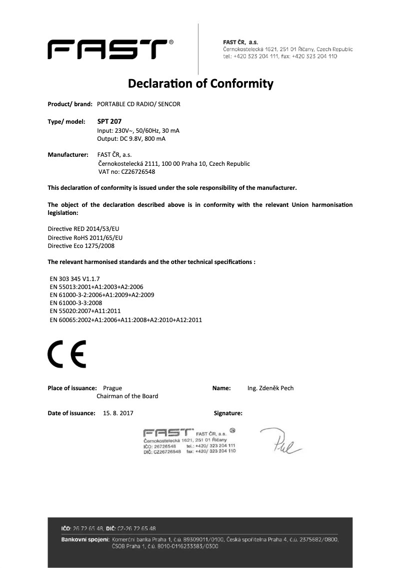 Image de la première page du manuel de l'appareil SPT 207