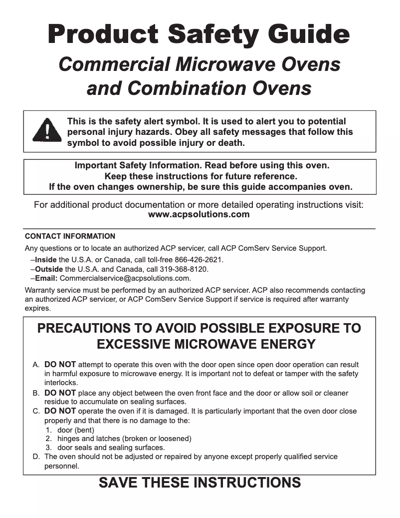 Page 1 de la notice Instructions de sécurité ACP HDC18SD2