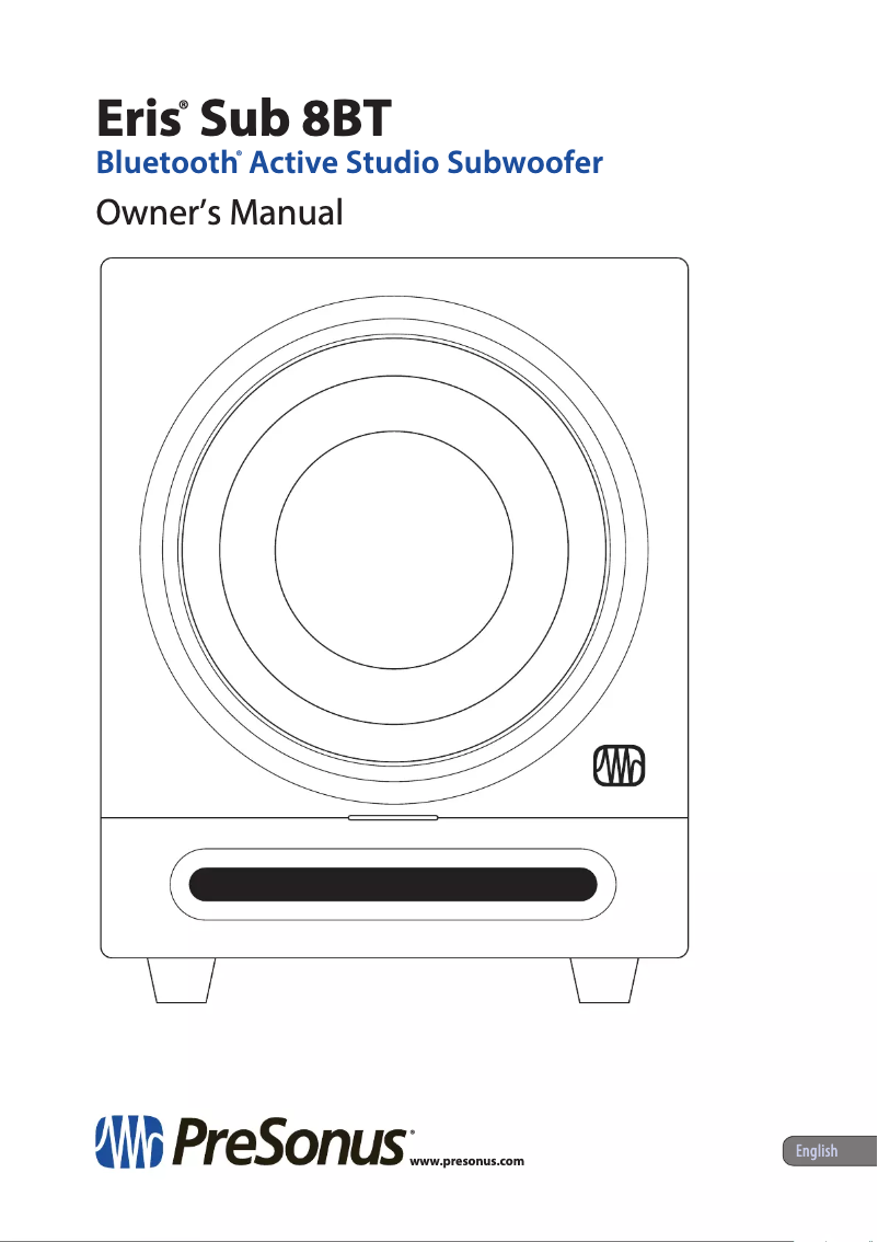 Page 1 de la notice Manuel utilisateur PreSonus Eris Sub 8BT