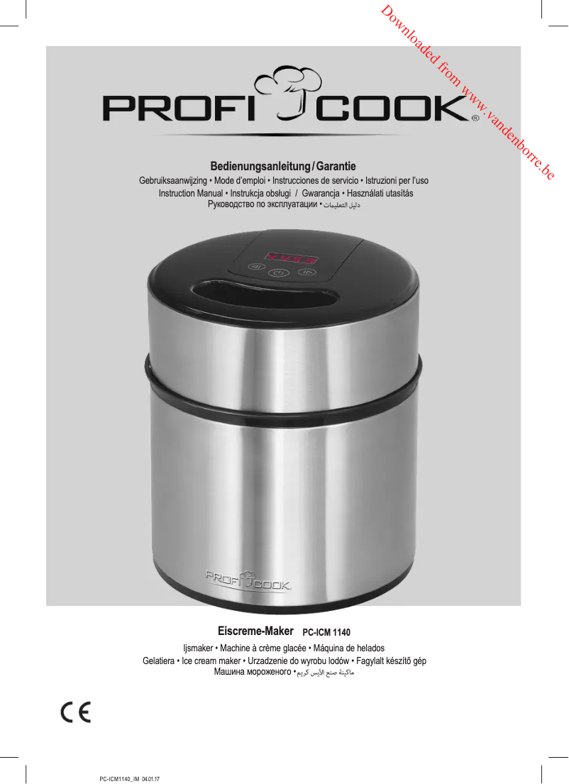 Page 1 de la notice Manuel utilisateur ProfiCook PC-ICM 1140