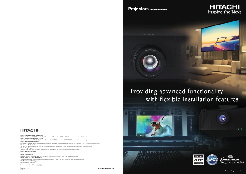 Page n°1 - Guide d'installation Hitachi CP-X5555