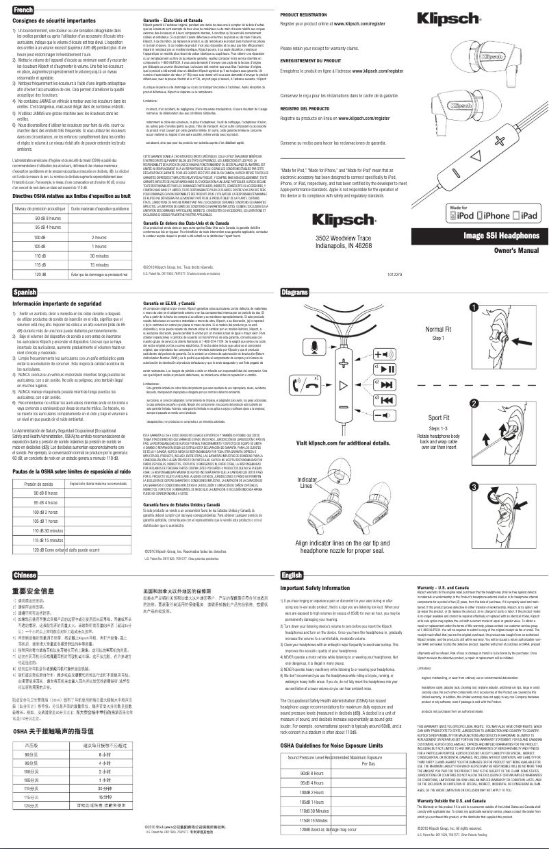 Page n°1 - Manuel utilisateur Klipsch Image S5i Rugged