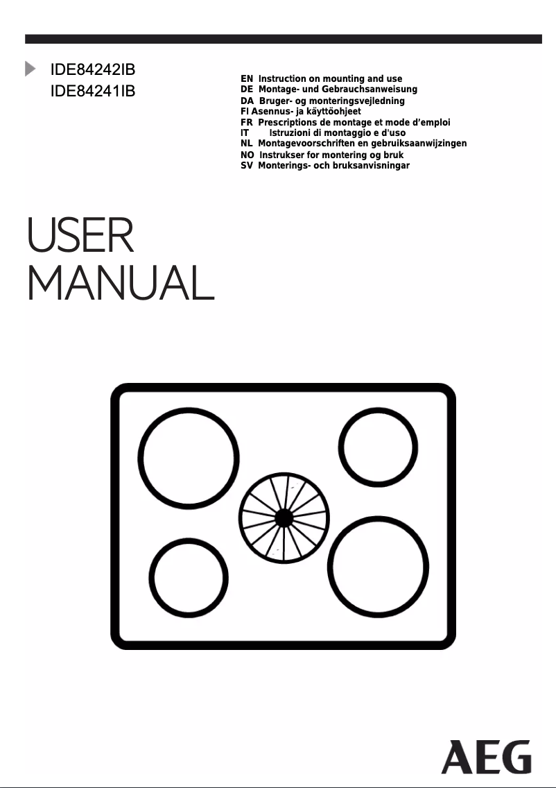 Page n°1 - Manuel utilisateur AEG IDE84241IB