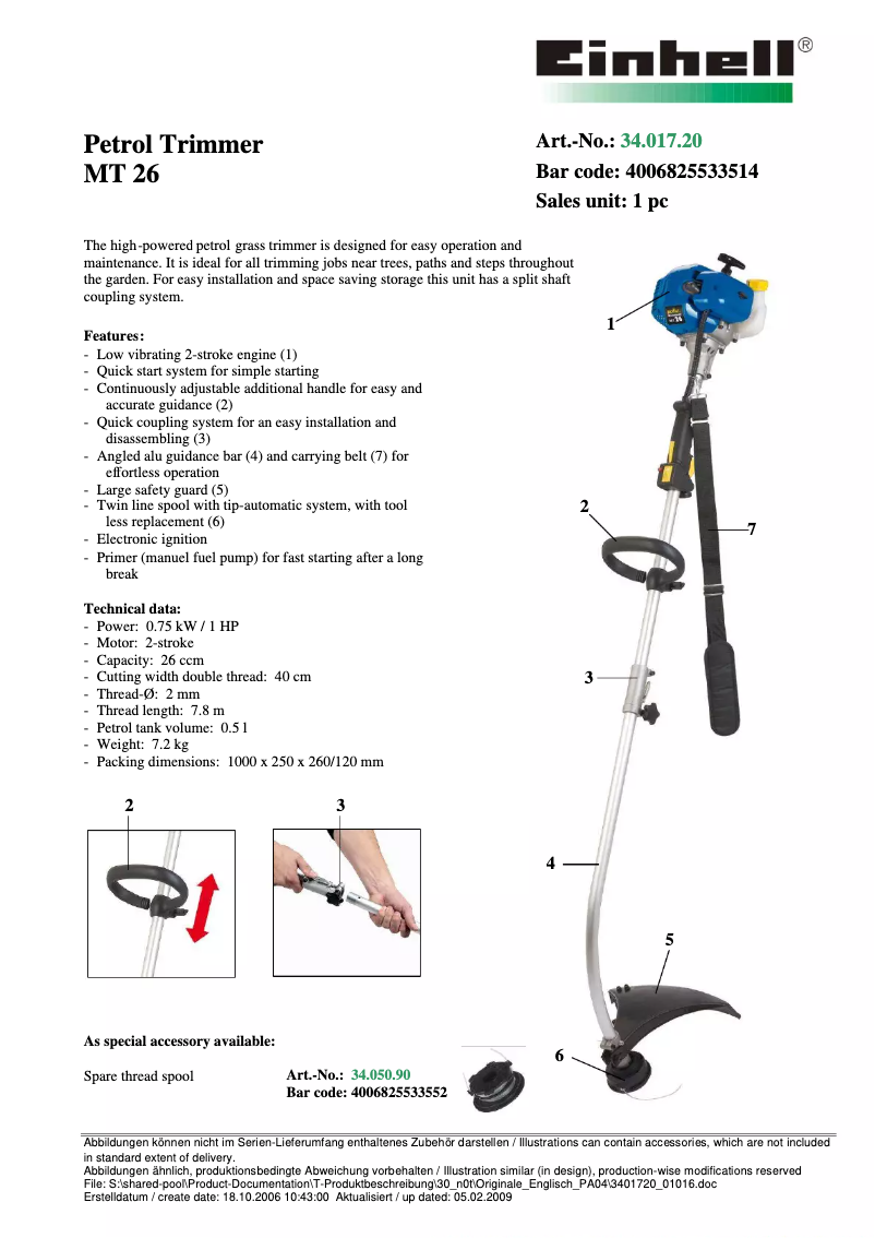 Image de la première page du manuel de l'appareil Royal MT 26