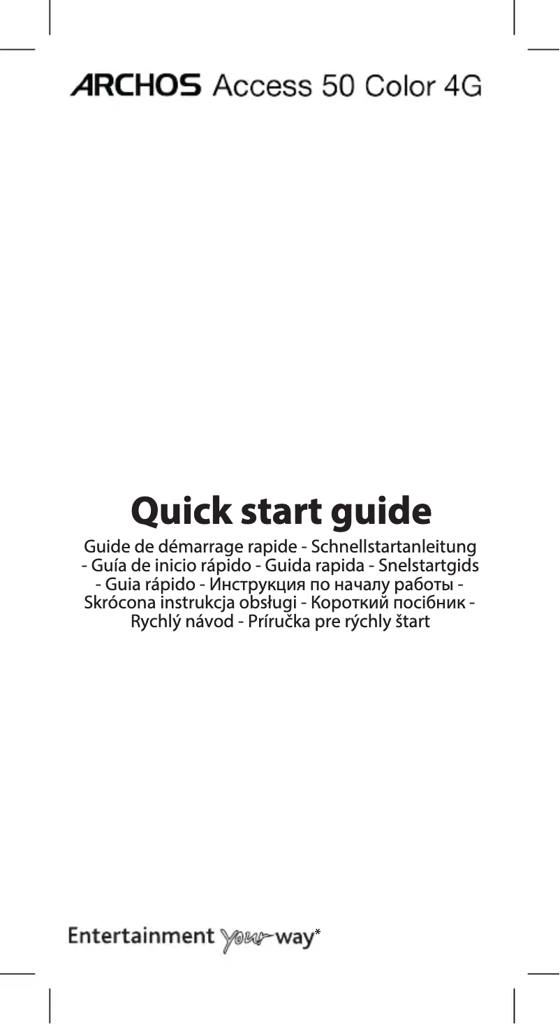 Page 1 de la notice Guide de démarrage rapide Archos Access 50 Color 4G