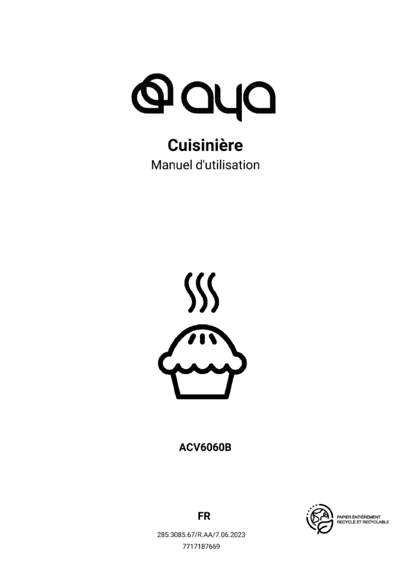 Page n°1 - Manuel utilisateur AYA ACV6060B