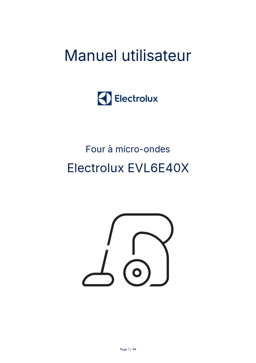Page n°1 - Manuel utilisateur Electrolux EVL6E40X