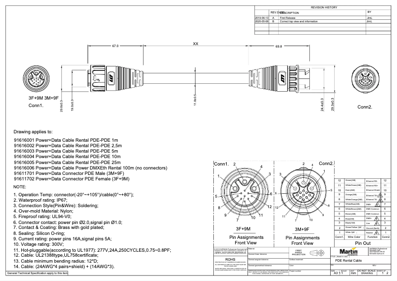 Page 1 of the manual Technical Drawing Martin VDO Atomic Bold