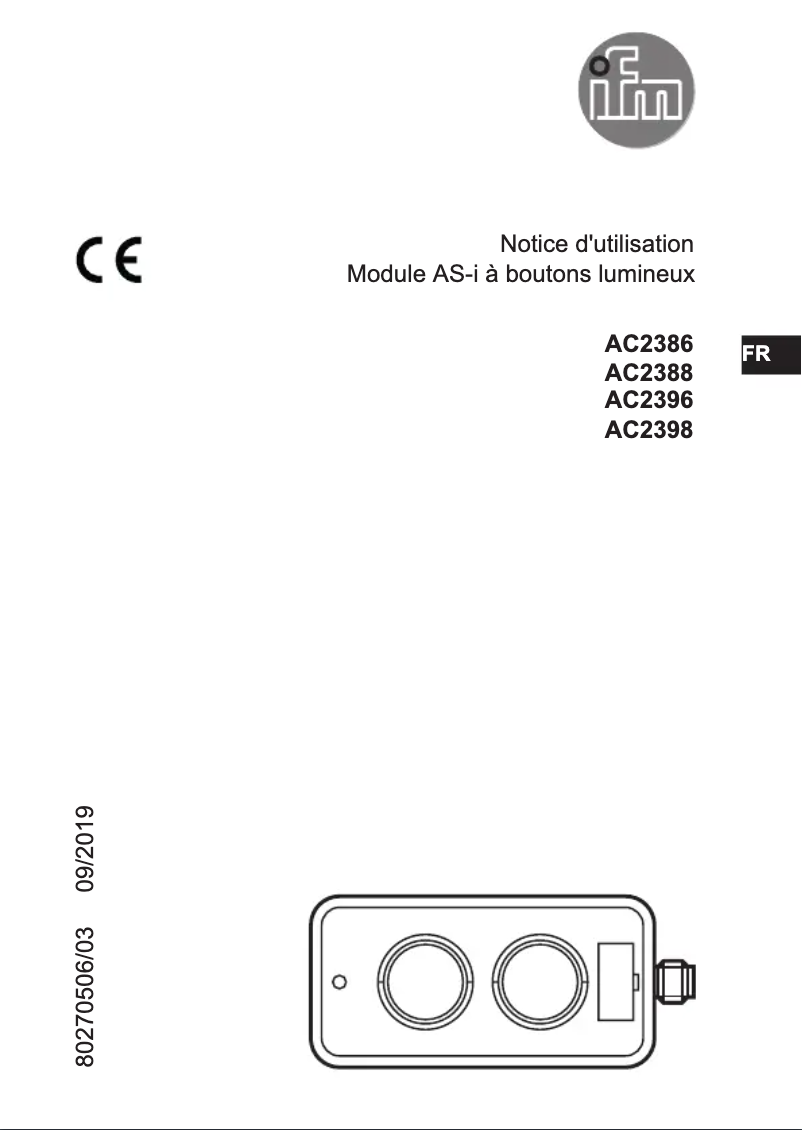 Page n°1 - Manuel utilisateur IFM AC2398