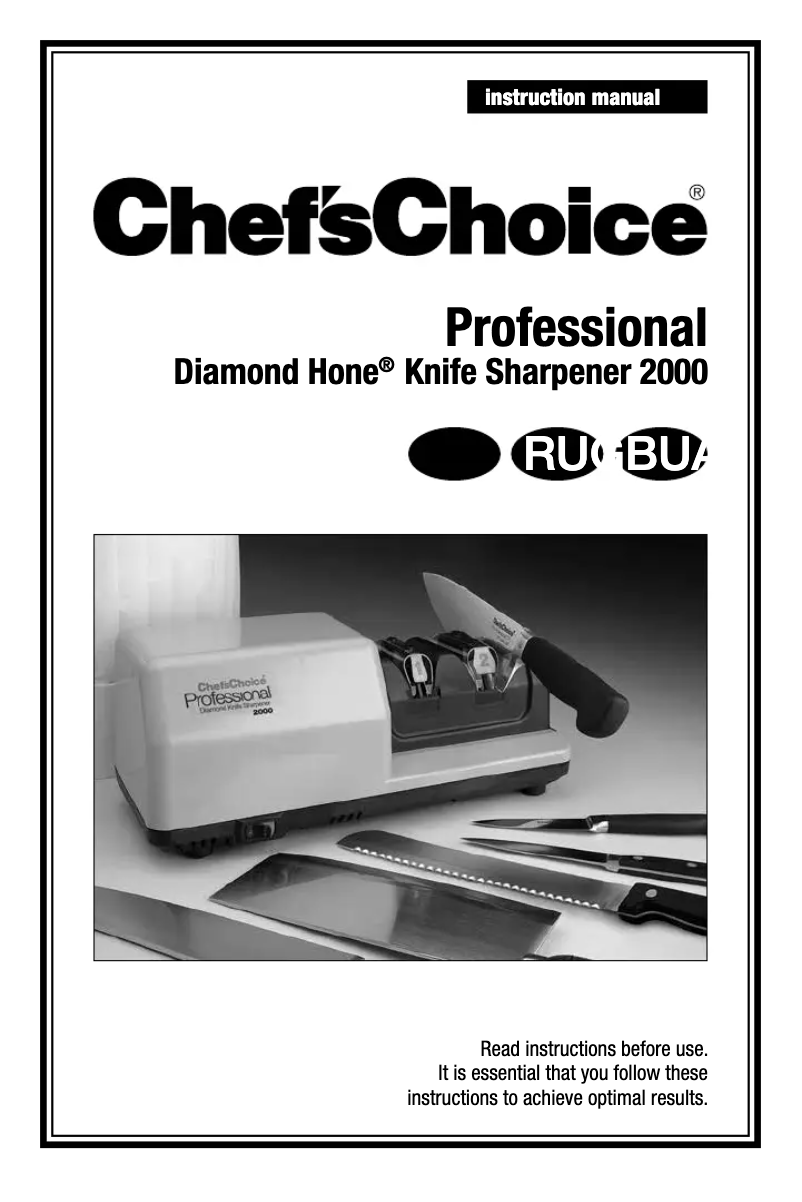Page 1 de la notice Manuel utilisateur Chef's Choice Professional Diamond Hone 2000