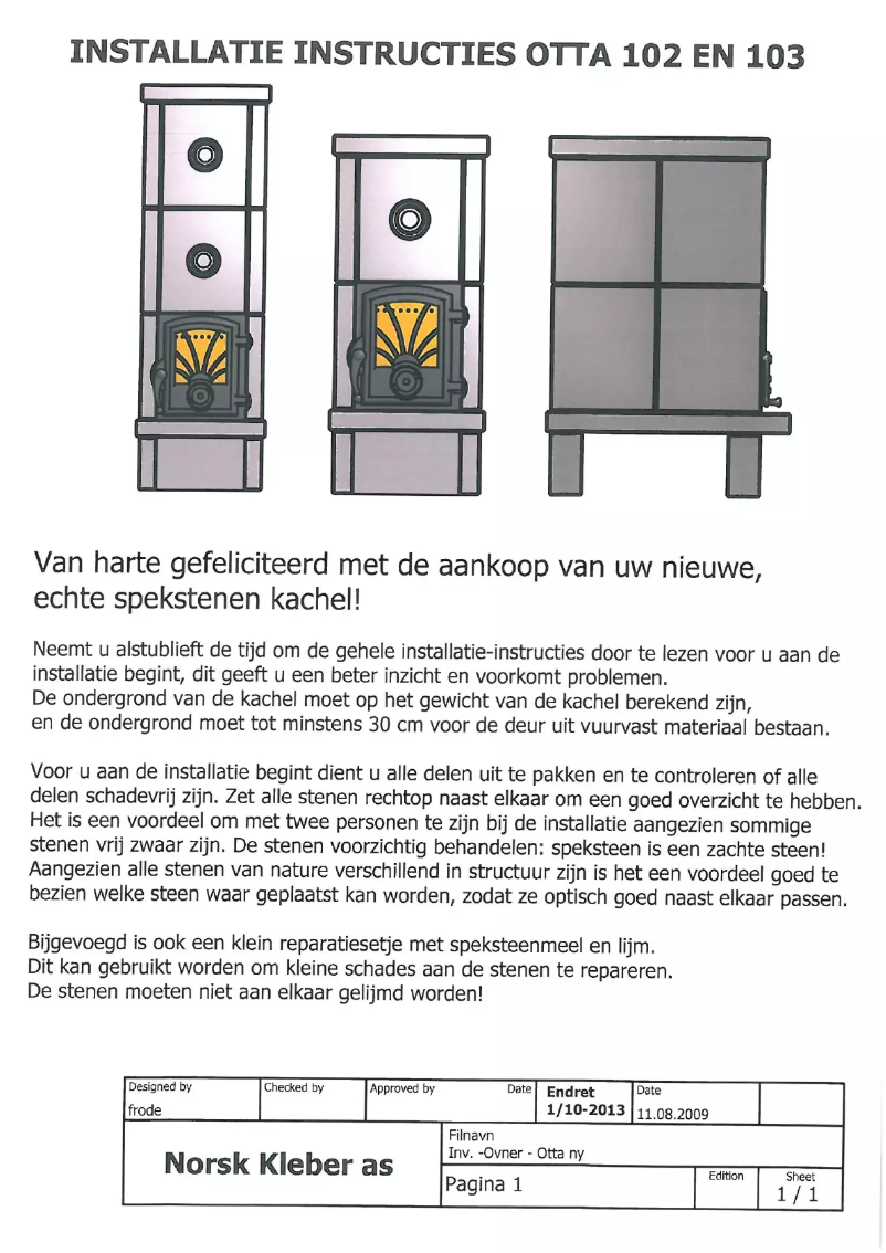 Image de la première page du manuel de l'appareil Otta 103