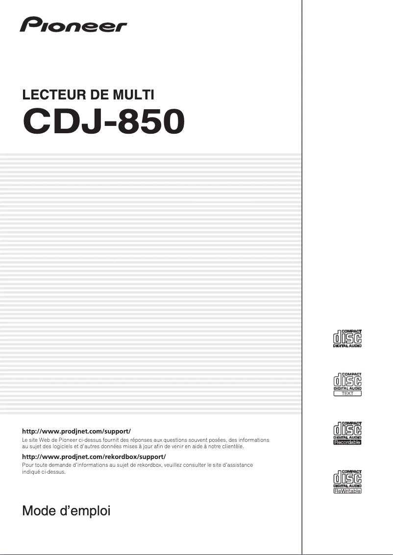 Image de la première page du manuel de l'appareil HDJ-CUE1BT-K