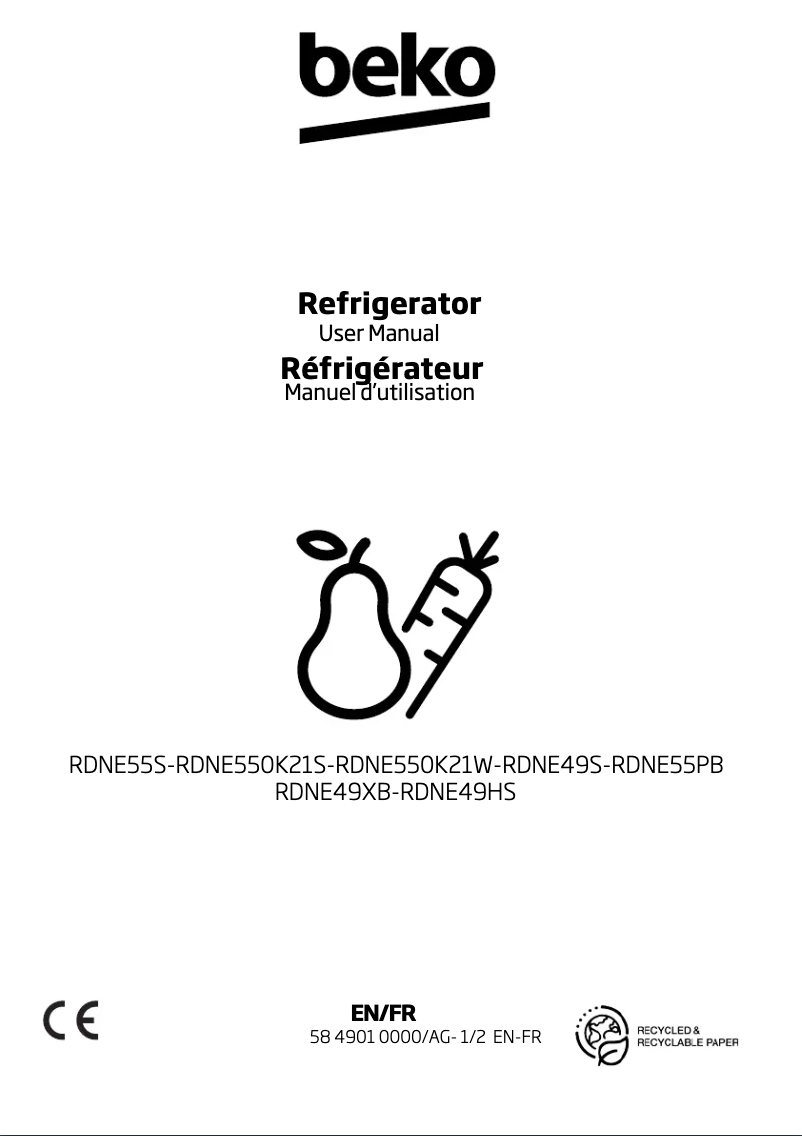 Image de la première page du manuel de l'appareil RDNE49HS