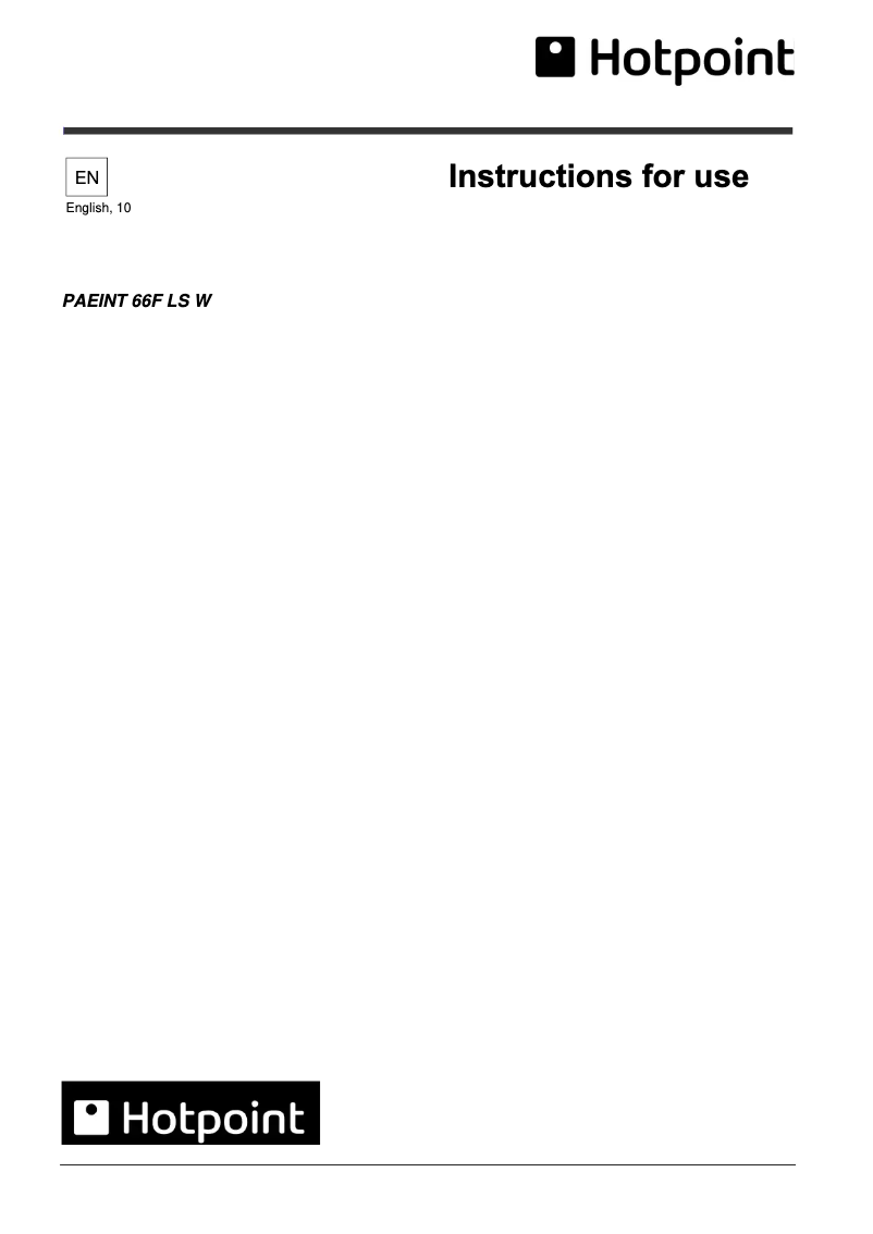 Image de la première page du manuel de l'appareil PAEINT 66F LS W