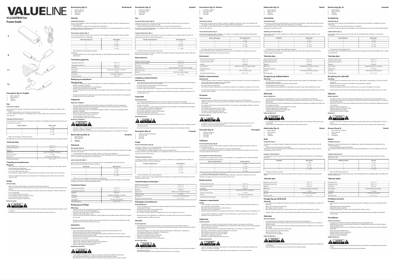 Page n°1 - Manuel utilisateur Valueline VL2200PB001GR