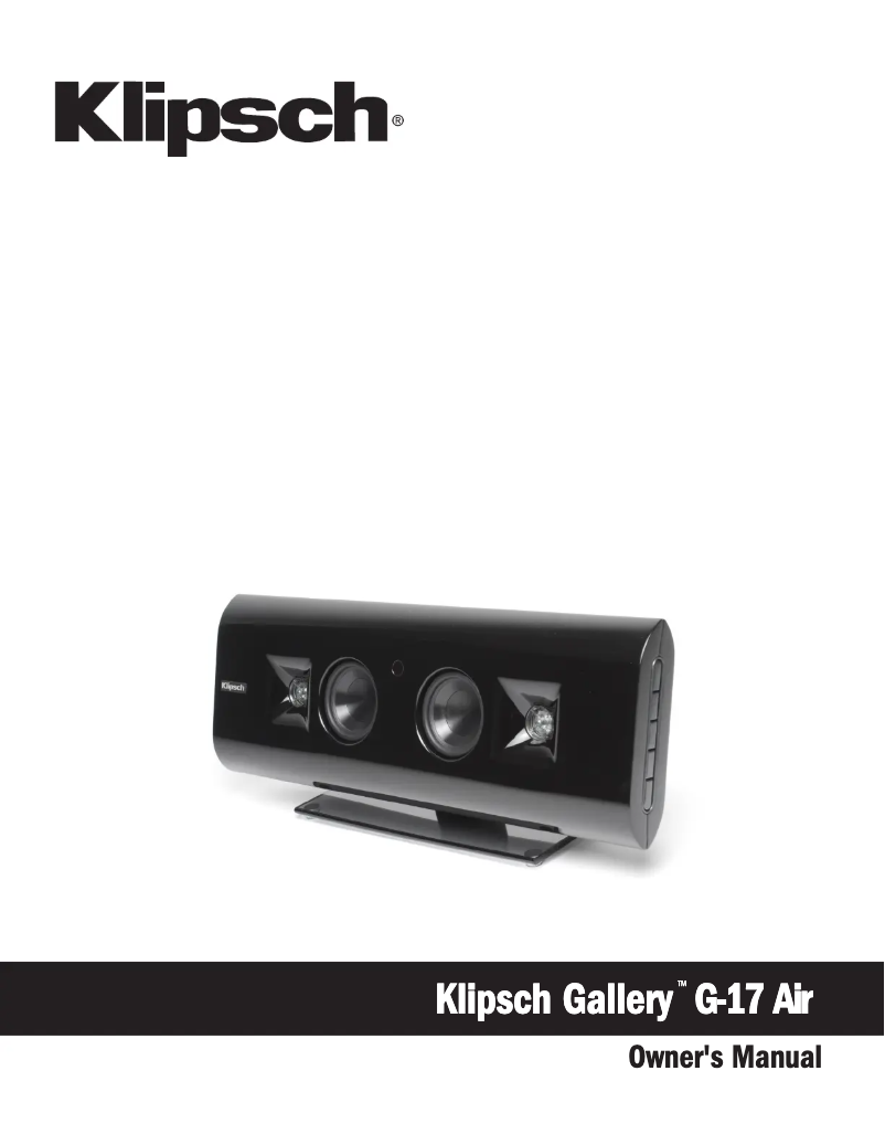 Page n°1 - Manuel utilisateur Klipsch Gallery G-17 AirPlay