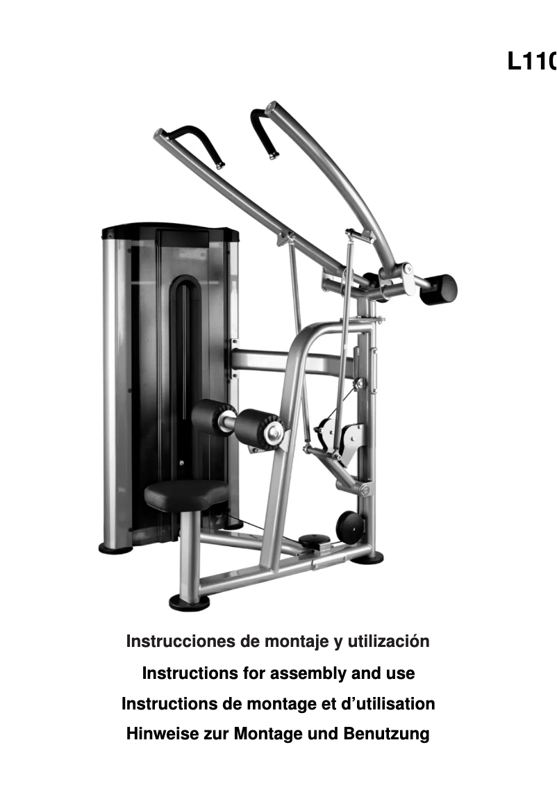 Page n°1 - Manuel utilisateur BH Fitness L110