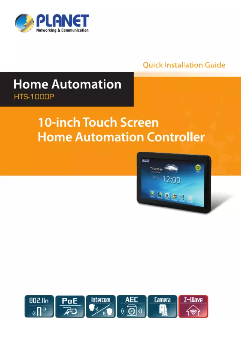 Page 1 de la notice Manuel utilisateur Planet HTS-1000P