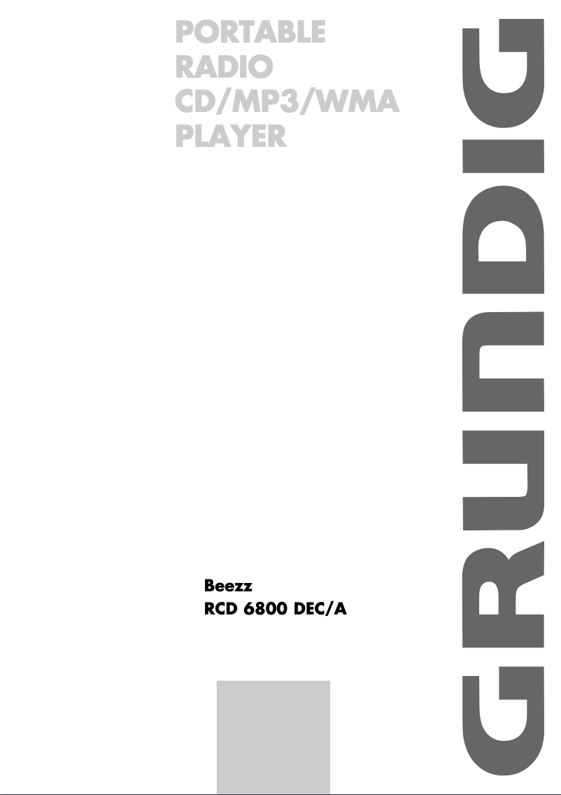 Page 1 de la notice Manuel utilisateur Grundig Beezz RCD 6800 DEC