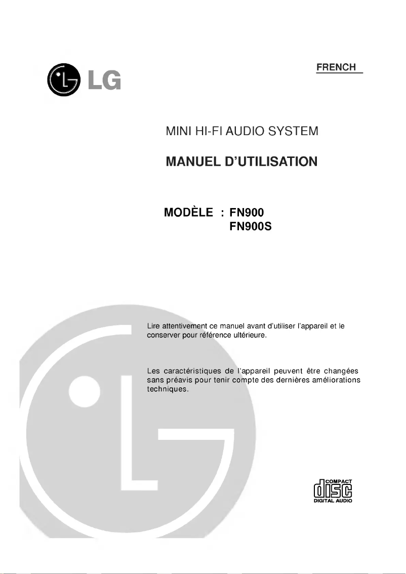 Page 1 de la notice Manuel utilisateur LG FN800V