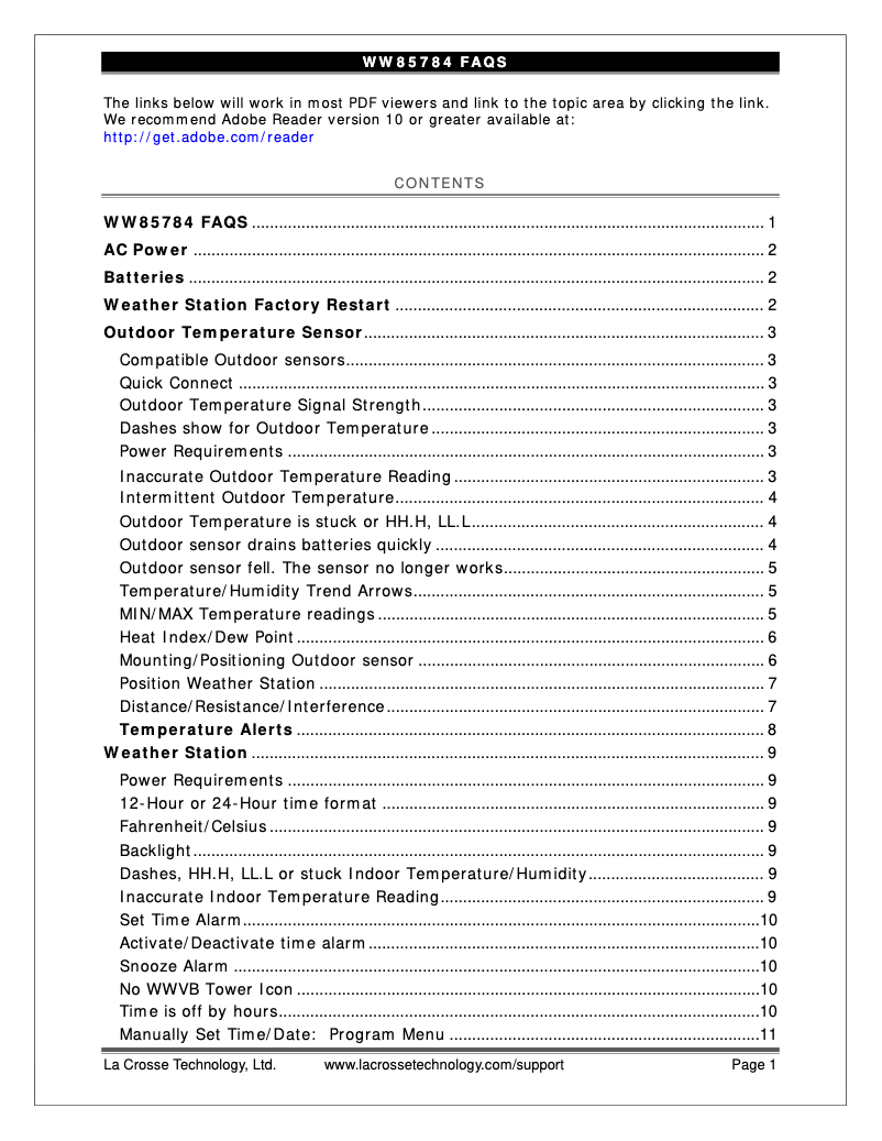 Image de la première page du manuel de l'appareil WW85784