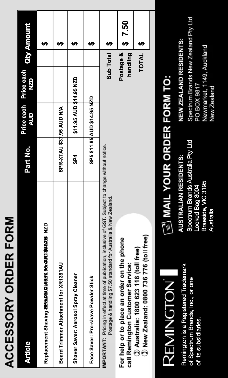 Page 1 de la notice Manuel utilisateur Remington XR1391