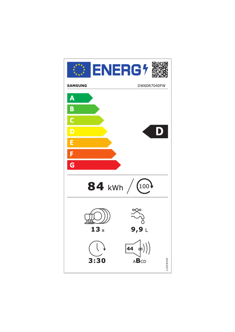 Image de la première page du manuel de l'appareil DW60R7040FW