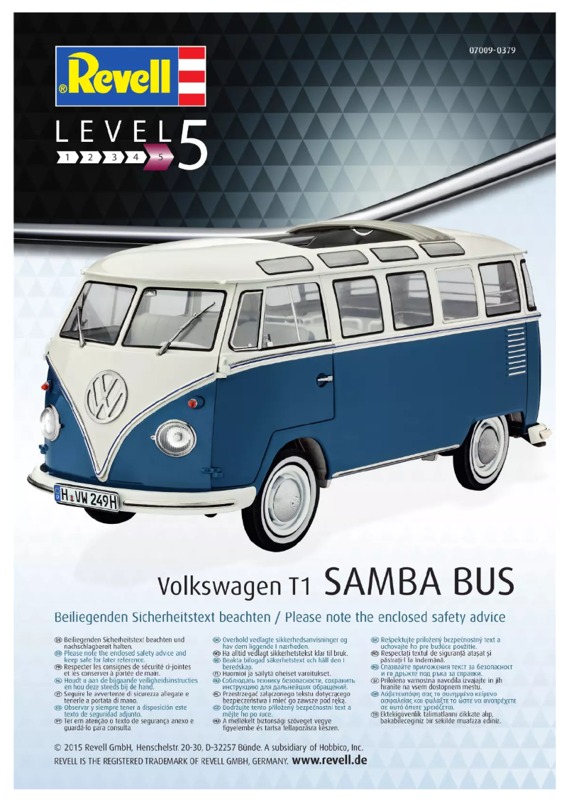 Page 1 de la notice Manuel utilisateur Revell Volkswagen T1 Samba