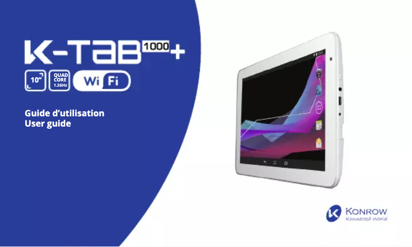 Page n°1 - Manuel utilisateur Konrow K-Tab 1000+