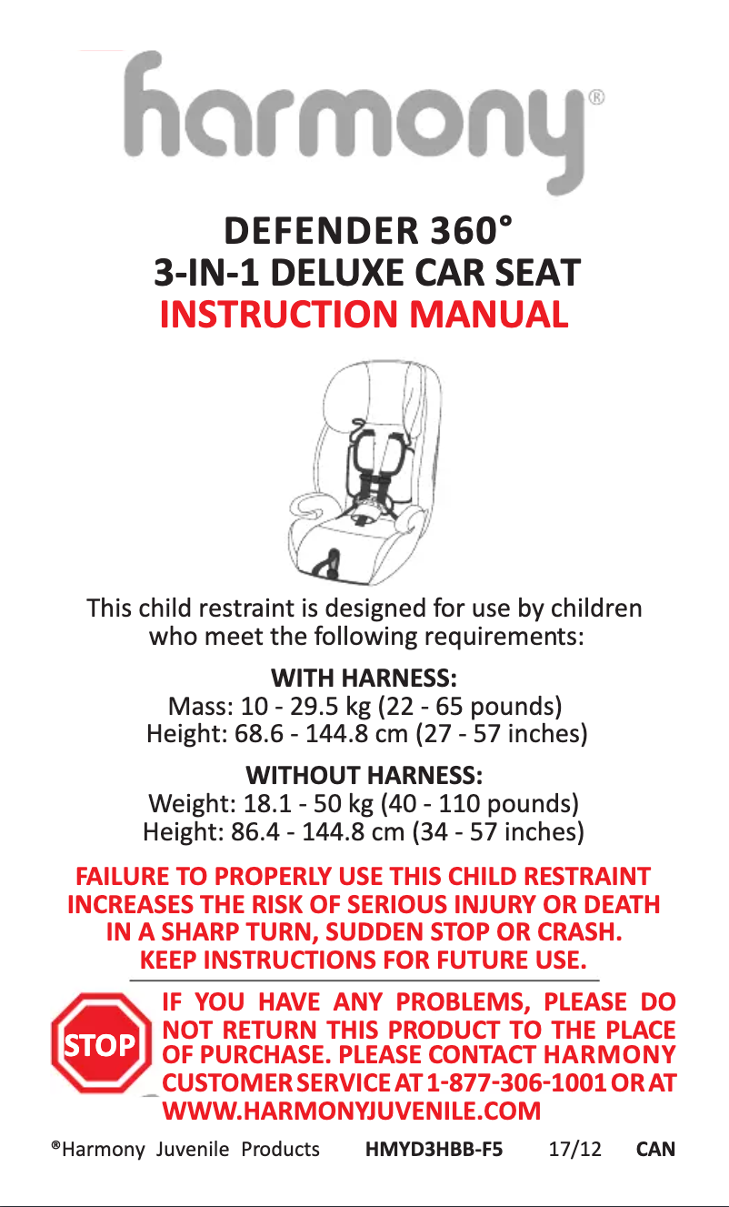 Página 1 del manual Manual de usuario Harmony Defender 360 3-in-1 Deluxe