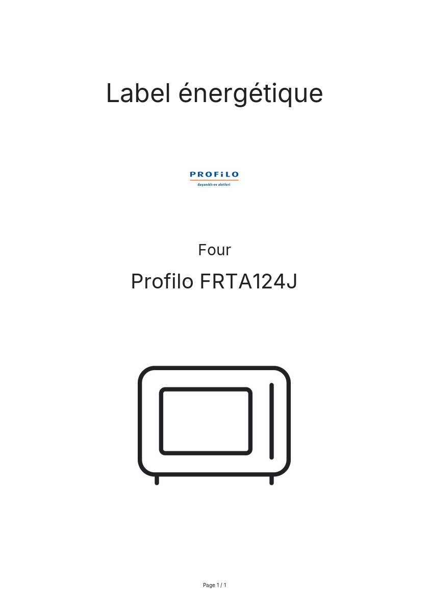 Page n°1 - Label énergétique Profilo FRTA124J