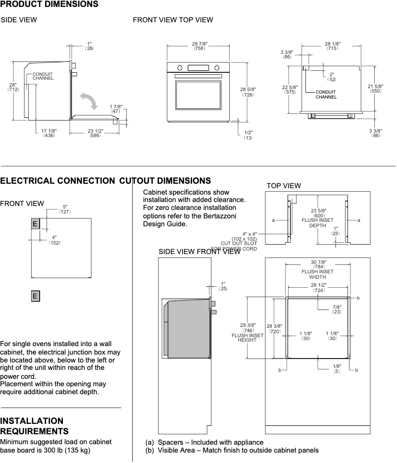 Page 1 de la notice Instructions / montage Bertazzoni PROF30FSEXV