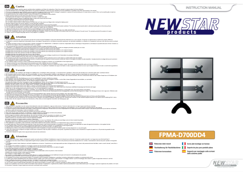 Page n°1 - Manuel utilisateur Newstar FPMA-D700DD4