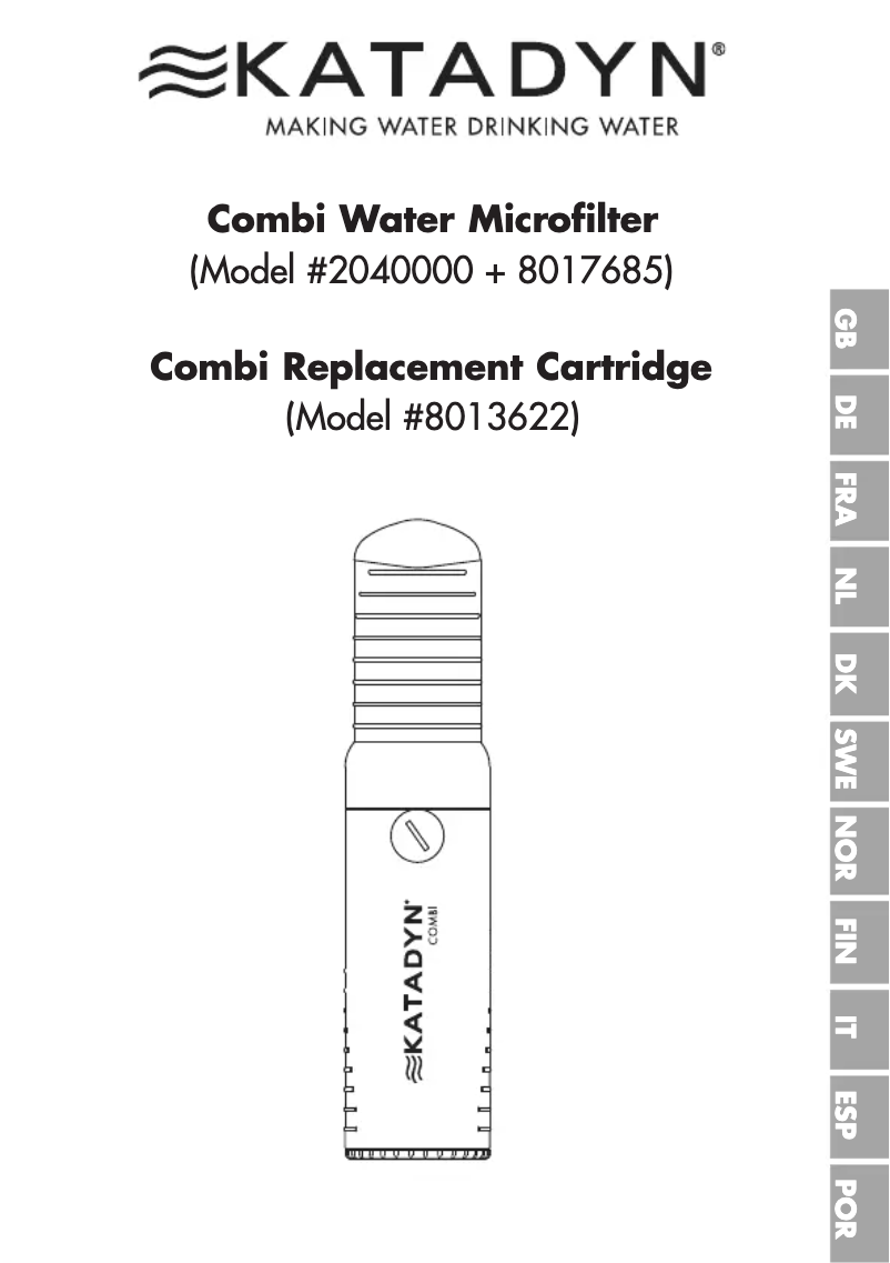 Page 1 de la notice Manuel utilisateur Katadyn COMBI