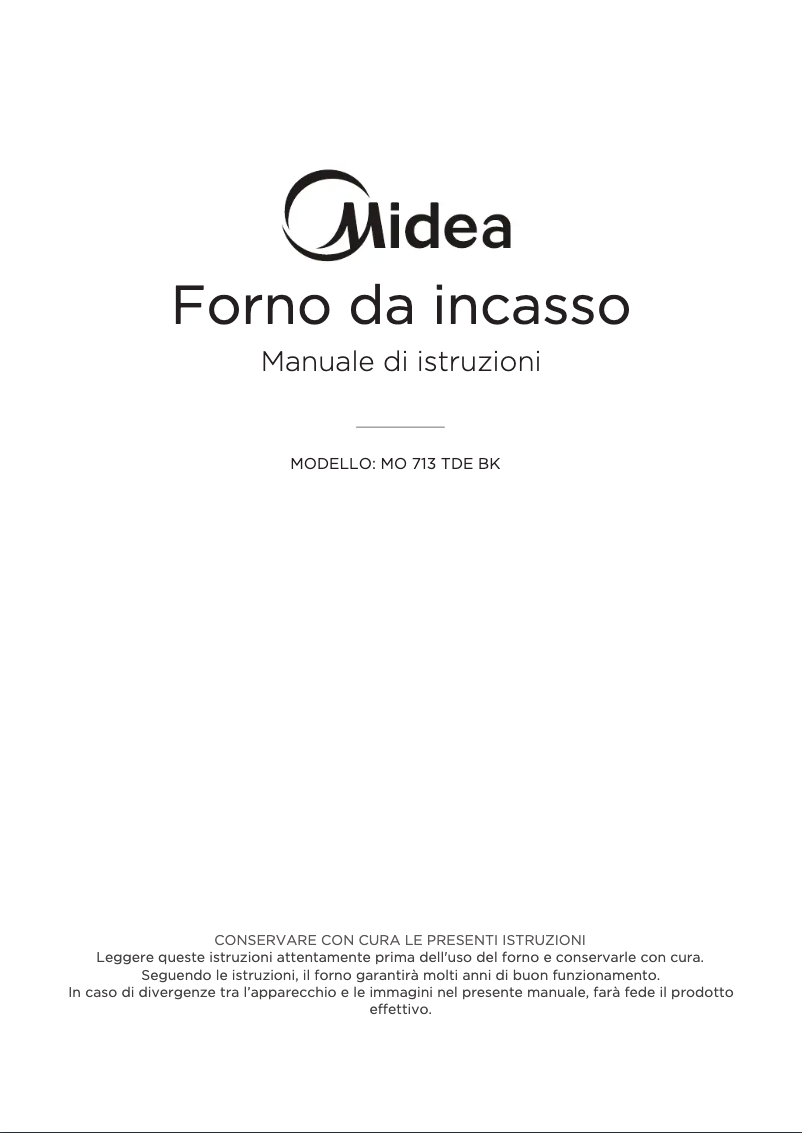 Page n°1 - Manuel utilisateur Midea MO 7213 TDE BK