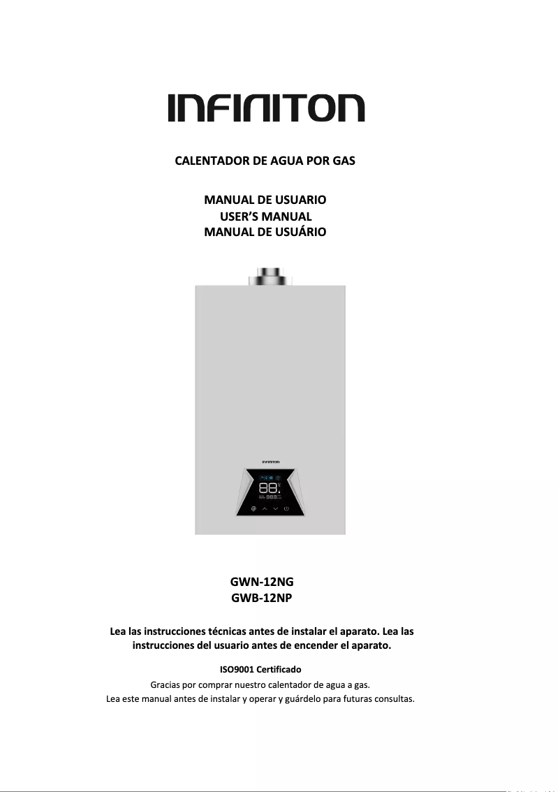 Image de la première page du manuel de l'appareil GWB-12NP