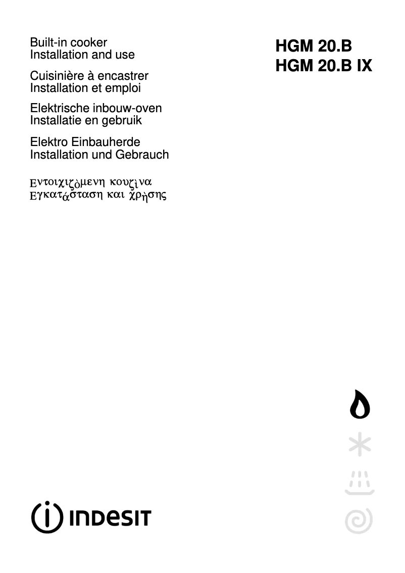 Page n°1 - Manuel utilisateur Indesit HGM 20.B IX